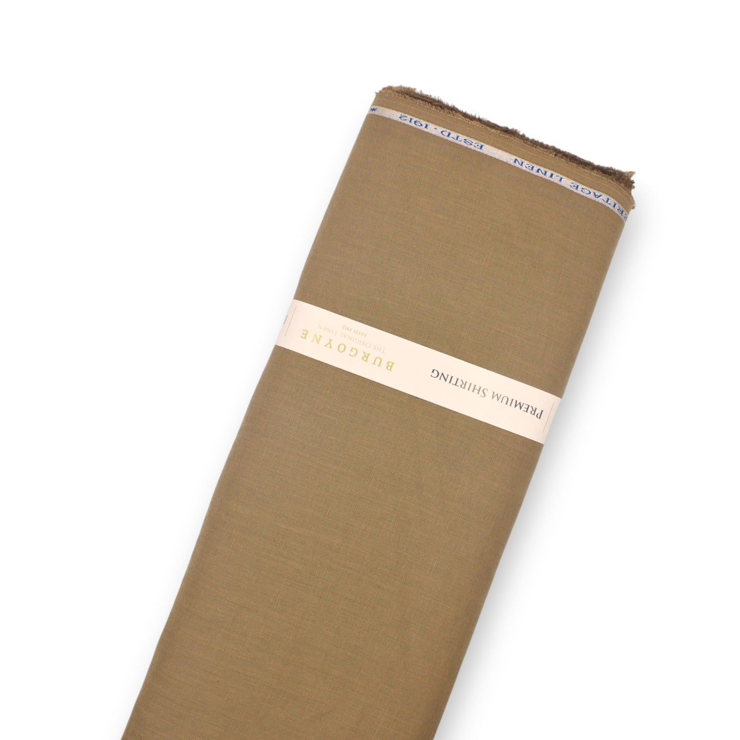 70 Lea Premium Linen Surface Embroidery Shirting by Burgoyne Ireland - Mocha (NEW)