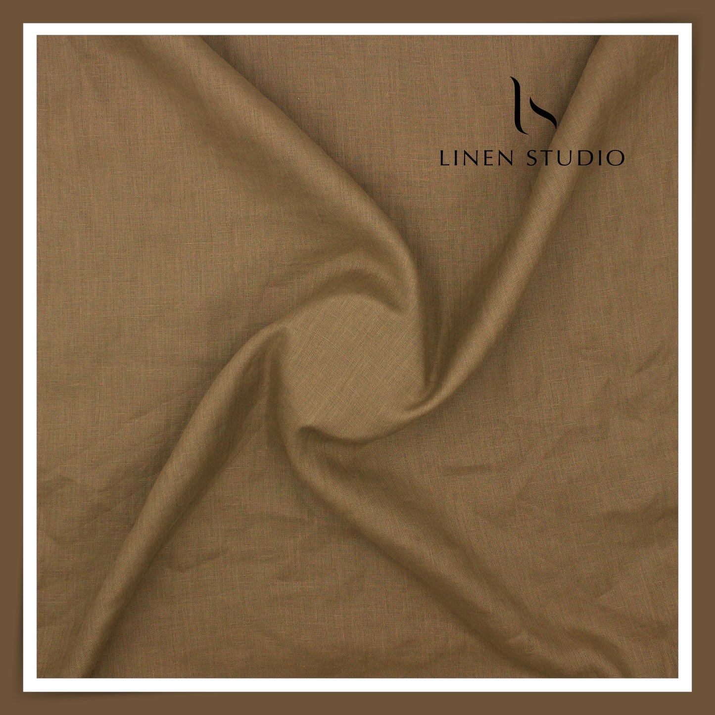 70 Lea Premium Linen Surface Embroidery Shirting by Burgoyne Ireland - Mocha (NEW)