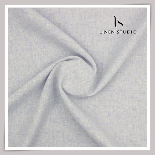 40 Lea Pure Linen Suiting by Burgoyne - Light Blue Textured (NEW)