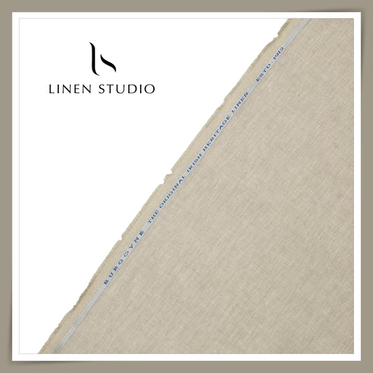 40 Lea Pure Linen Suiting by Burgoyne - Oatmeal Textured (NEW)