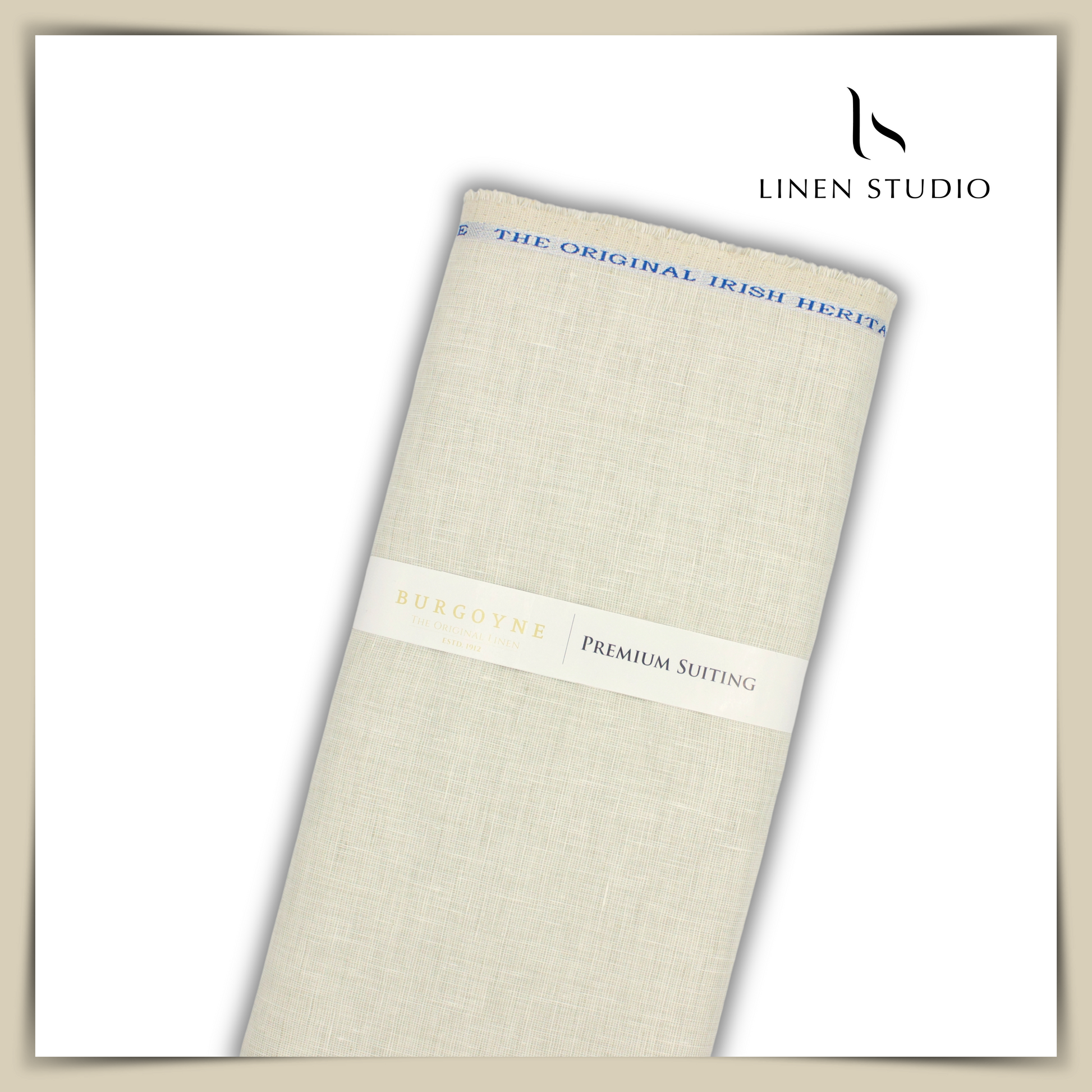Burgoyne Pure Linen Premium Suiting - Magnolia - Linen Studio