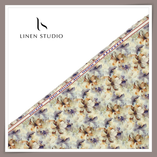Burgoyne 70 Lea Premium Linen Digital Printed Shirting - Misty Floral (NEW)