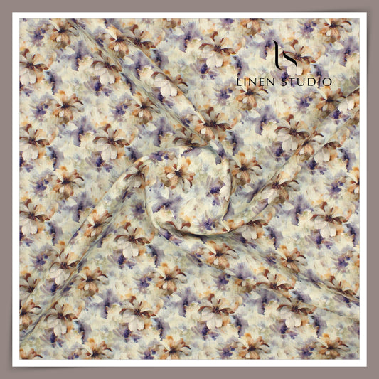 Burgoyne 70 Lea Premium Linen Digital Printed Shirting - Misty Floral (NEW)