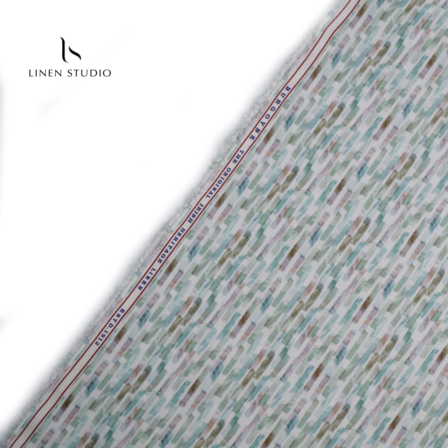 Burgoyne 60 Lea Printed Linen - Multicolour Blocks - Linen Studio