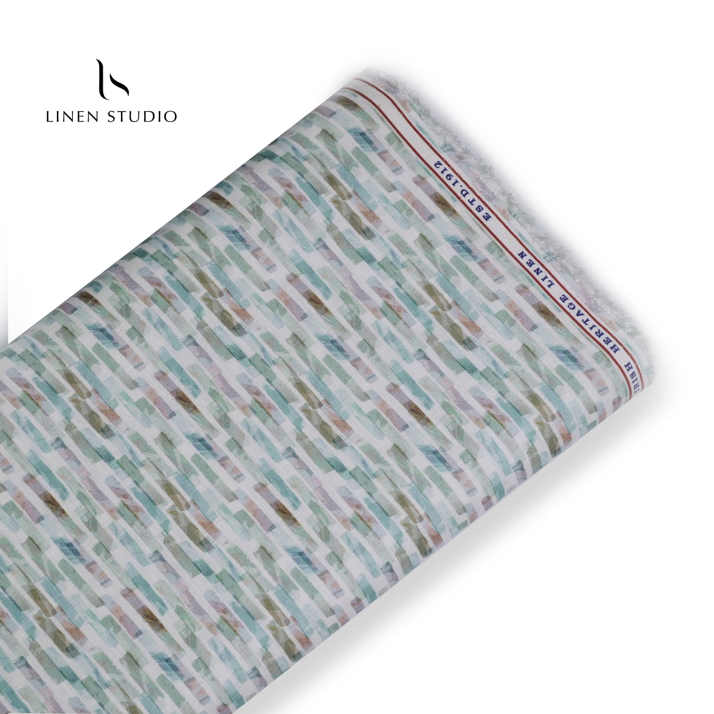 Burgoyne 60 Lea Printed Linen - Multicolour Blocks - Linen Studio