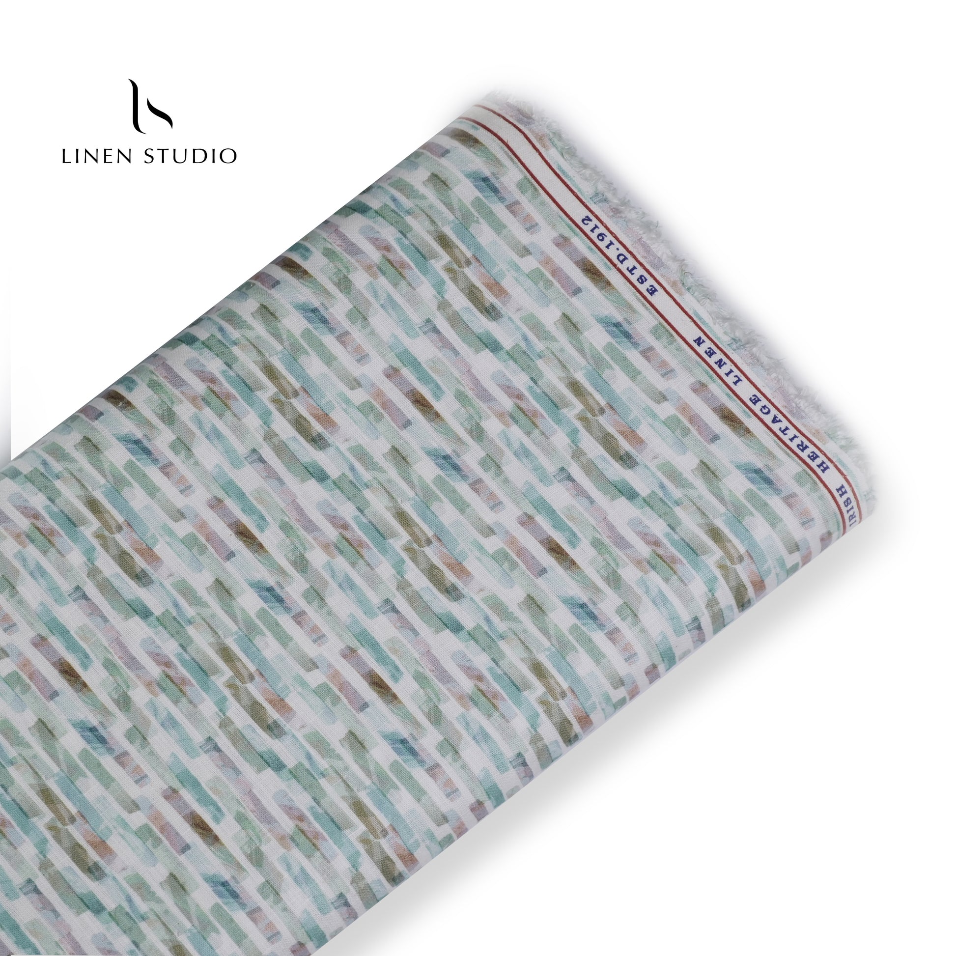 Burgoyne 60 Lea Printed Linen - Multicolour Blocks - Linen Studio