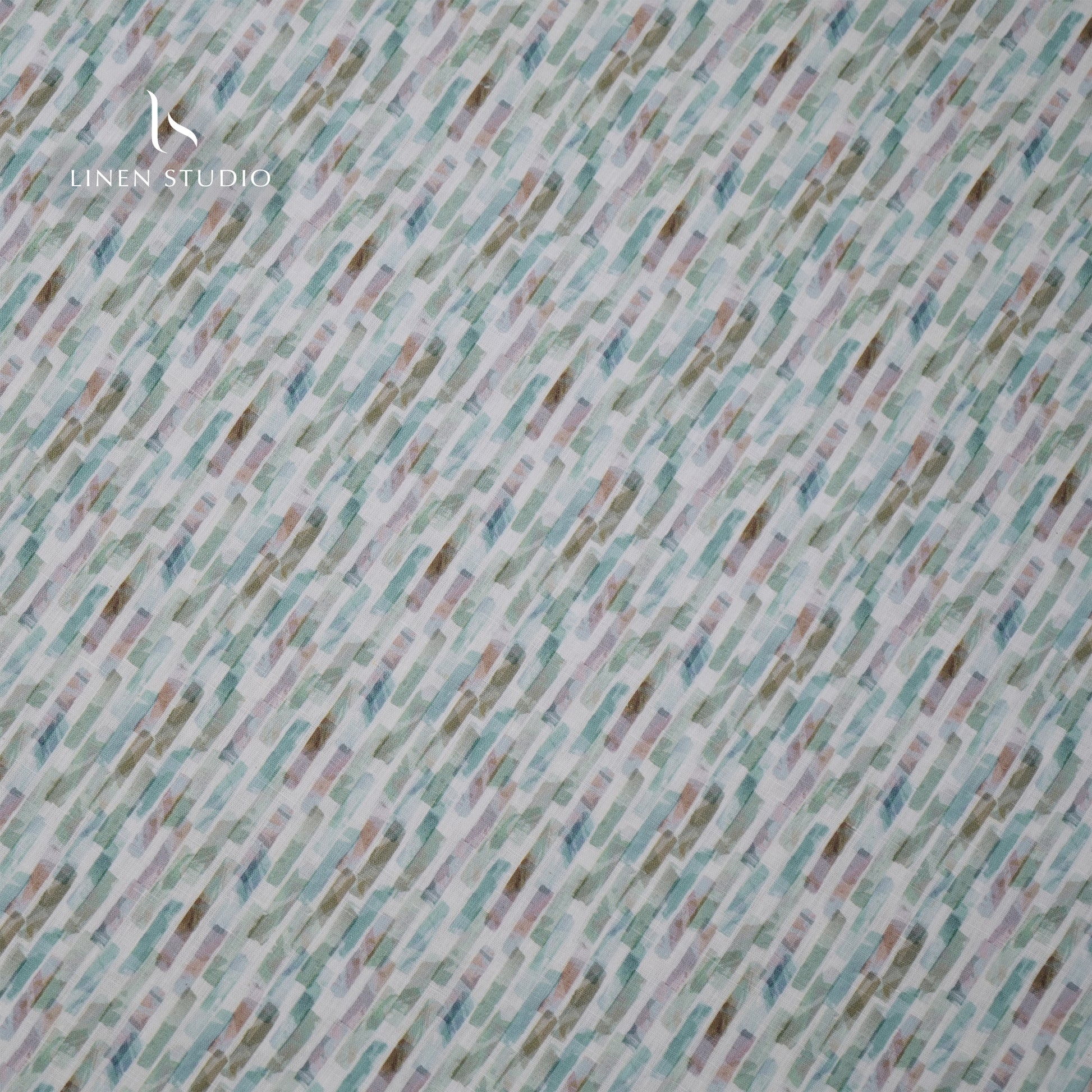 Burgoyne 60 Lea Printed Linen - Multicolour Blocks - Linen Studio