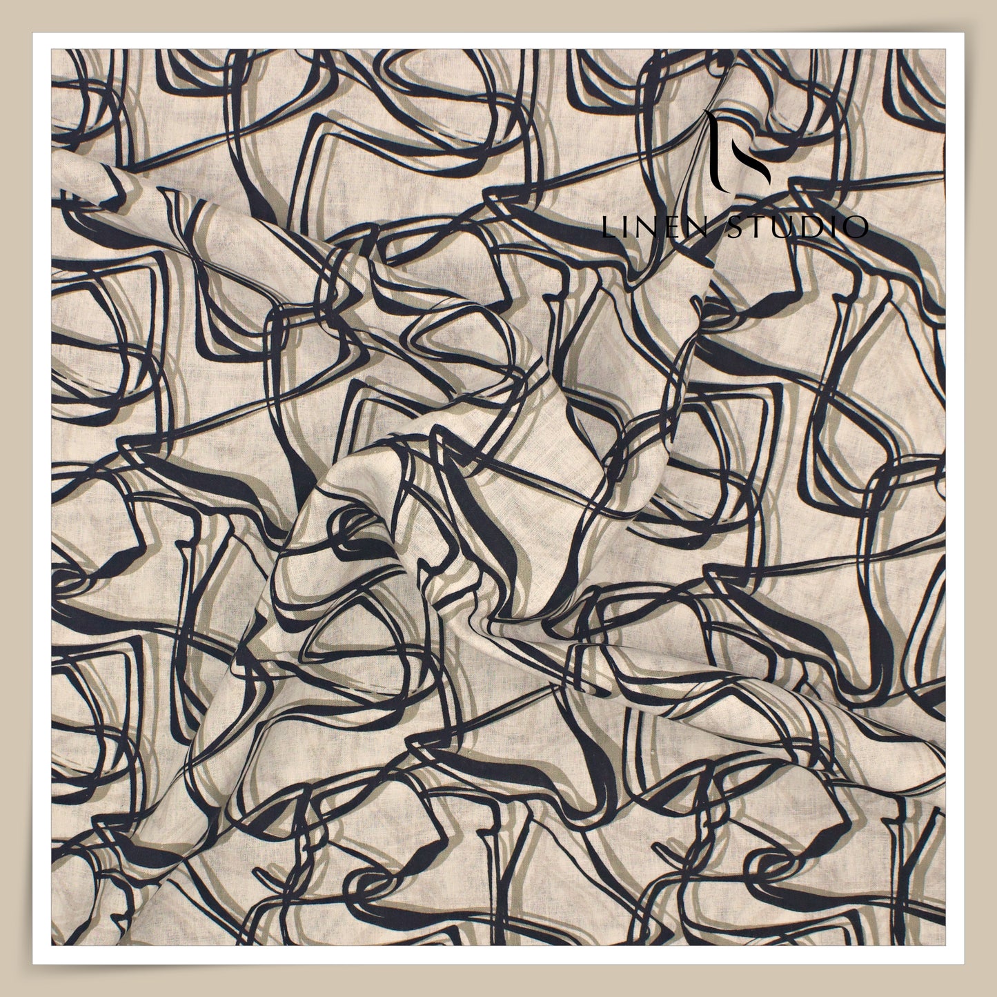 Burgoyne 70 Lea Premium Linen Digital Printed Shirting - Abstract Lines (NEW)