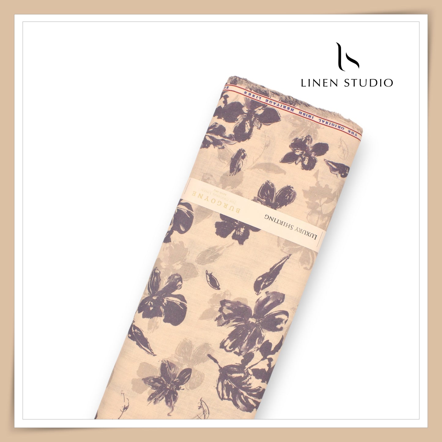 Burgoyne 70 Lea Premium Linen Digital Printed Shirting - Pastel Flowers (NEW)