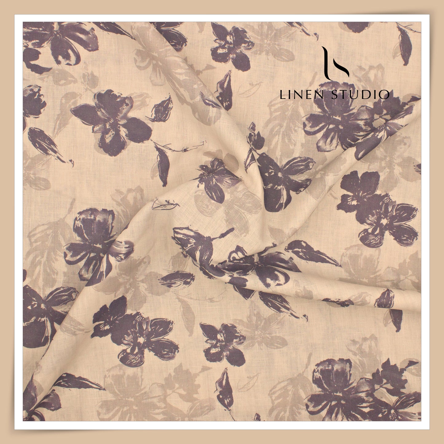 Burgoyne 70 Lea Premium Linen Digital Printed Shirting - Pastel Flowers (NEW)