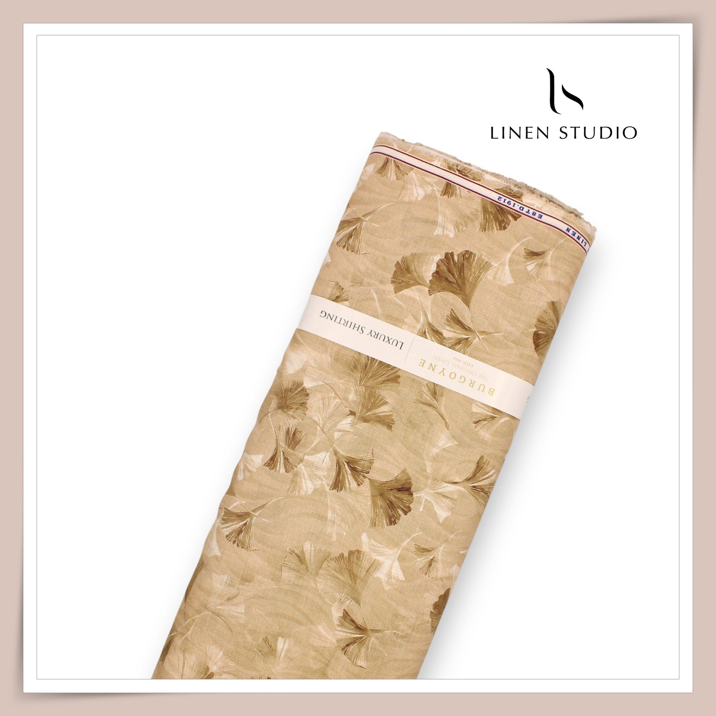 Burgoyne 70 Lea Premium Linen Digital Printed Shirting - Dusty Coral (NEW)