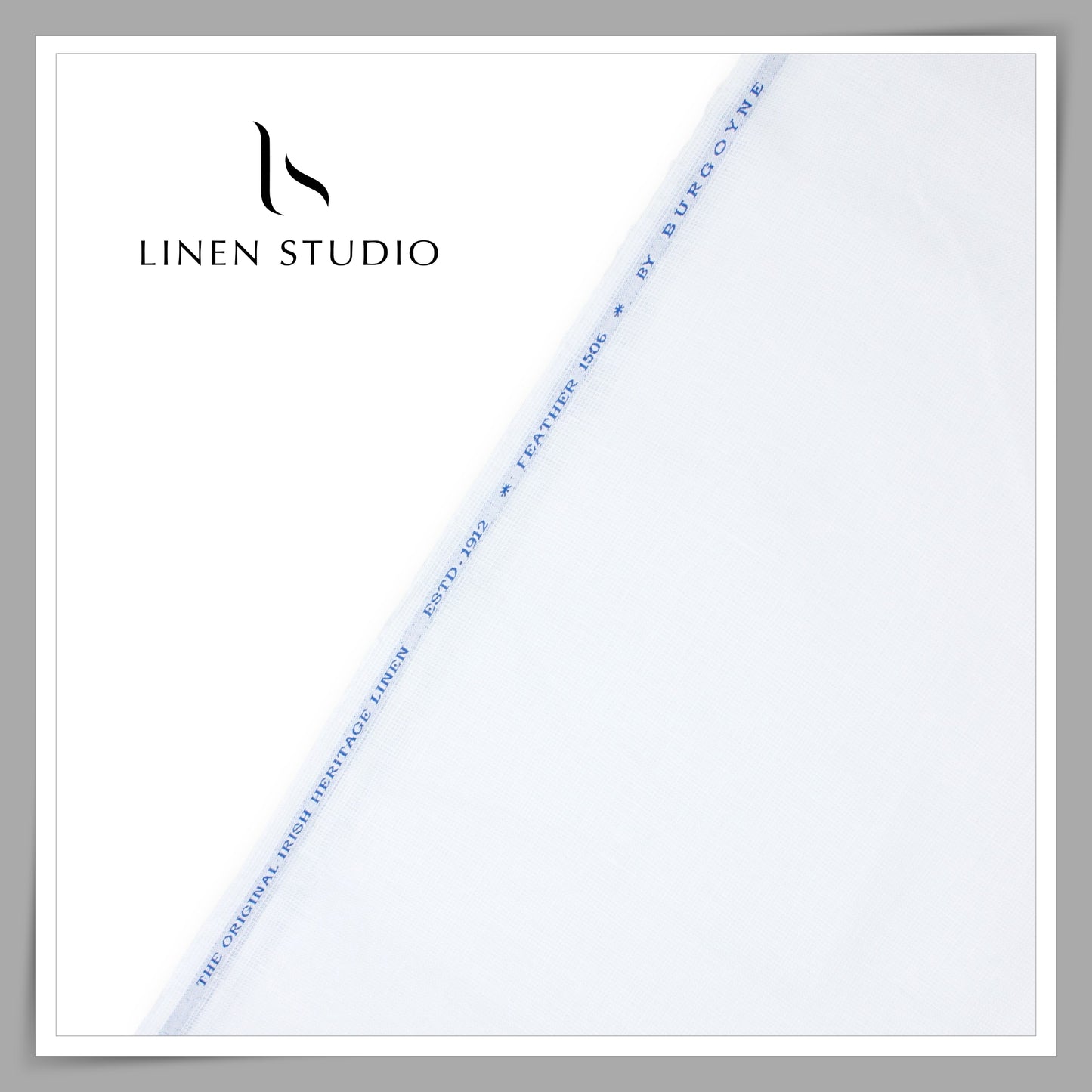 70 Lea Pure Linen Close Netted Shirting by Burgoyne - Bright White (Zoom In) (40% SALE)