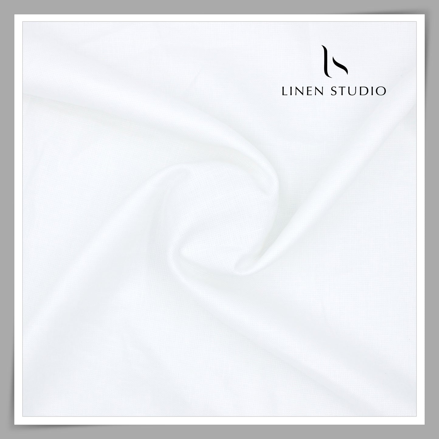 70 Lea Pure Linen Close Netted Shirting by Burgoyne - Bright White (Zoom In) (Most Selling)