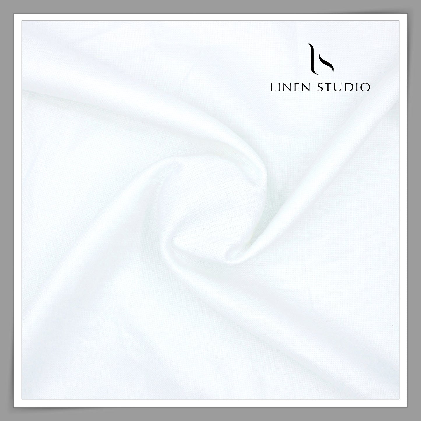 70 Lea Pure Linen Netted Shirting by Burgoyne - Bright White (Zoom In) (40% SALE)