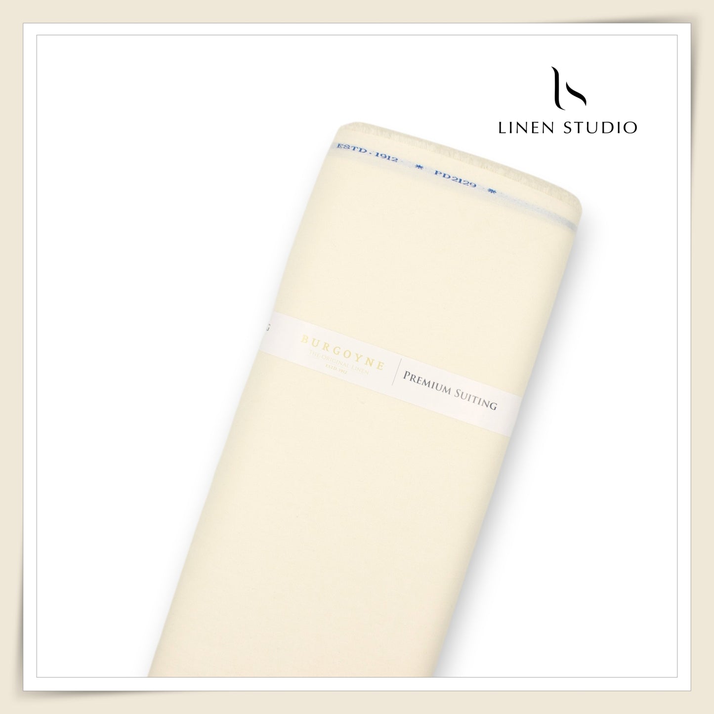 Burgoyne Linen Cotton Stretchable Suiting - Cream (NEW) (55 inches width - will require more fabric)