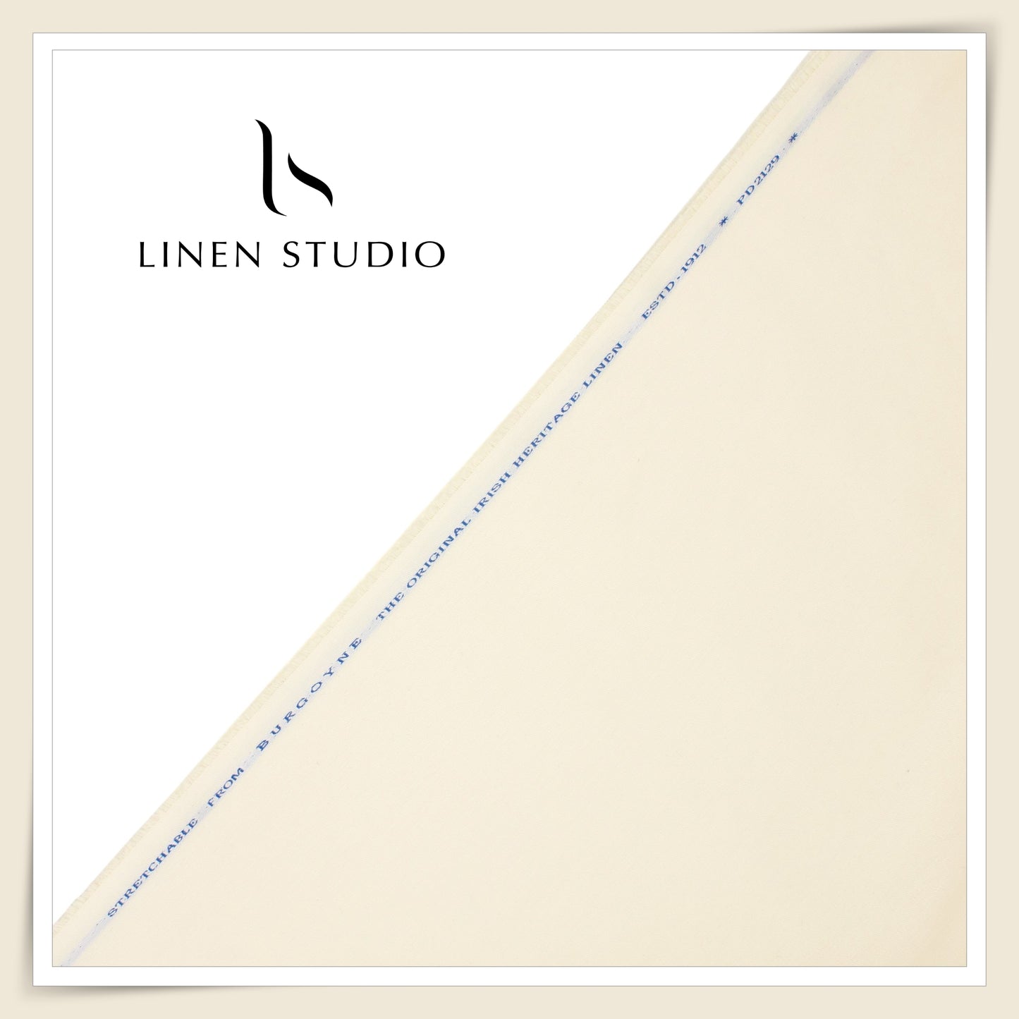 Burgoyne Linen Cotton Stretchable Suiting - Cream (NEW) (55 inches width - will require more fabric)