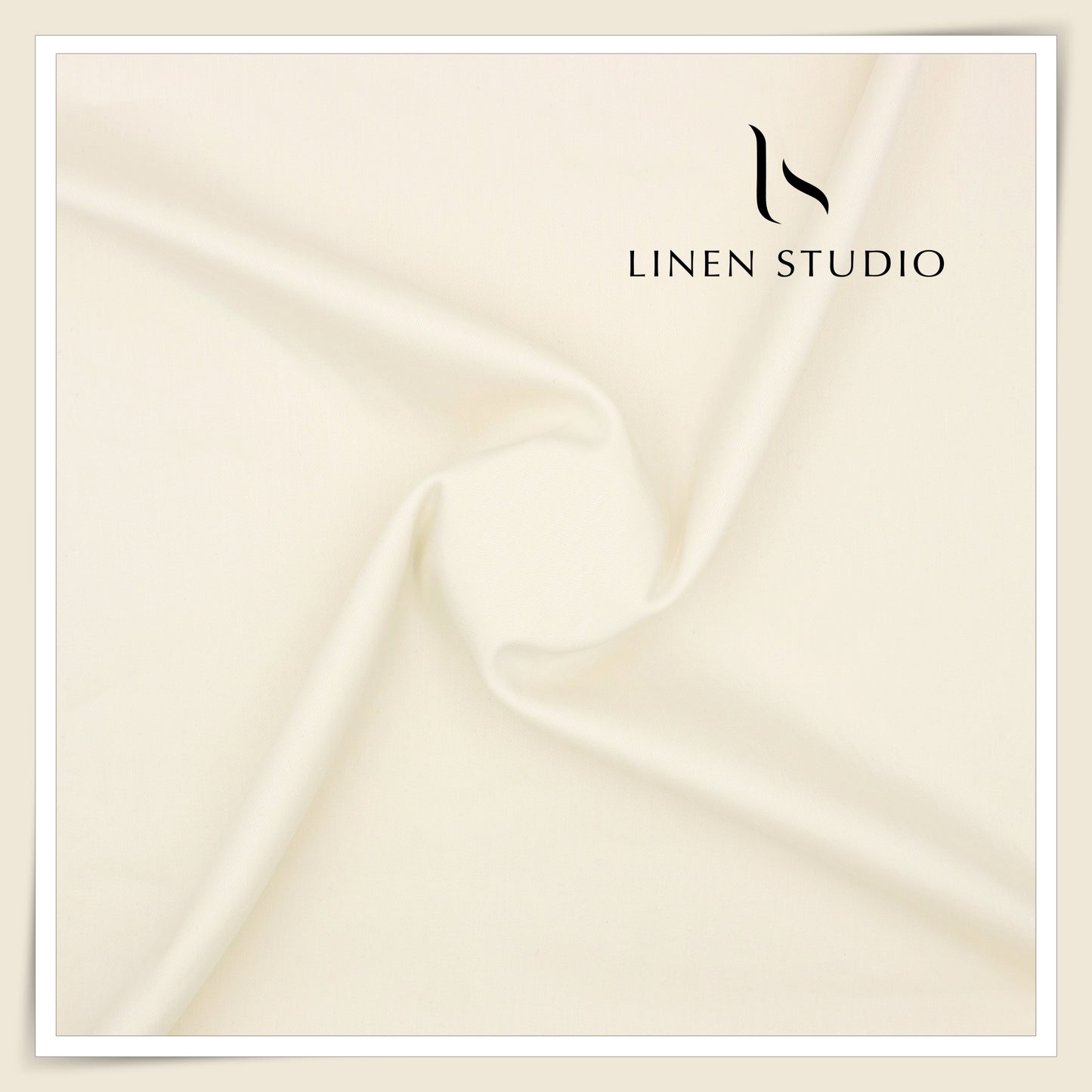 Burgoyne Linen Cotton Stretchable Suiting - Cream (NEW) (55 inches width - will require more fabric)