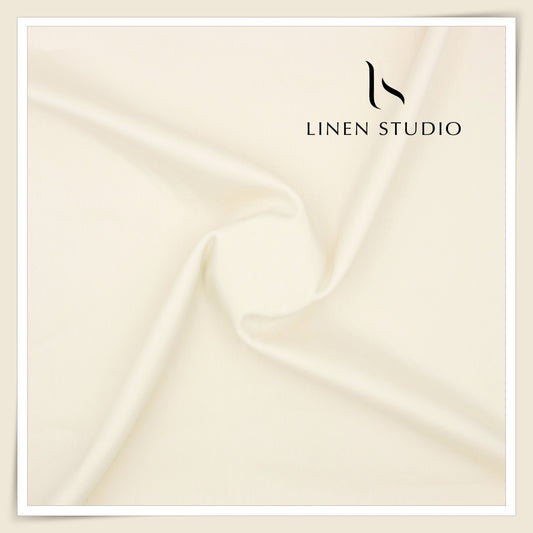 Burgoyne Linen Cotton Stretchable Suiting - Cream (NEW) (55 inches width - will require more fabric)