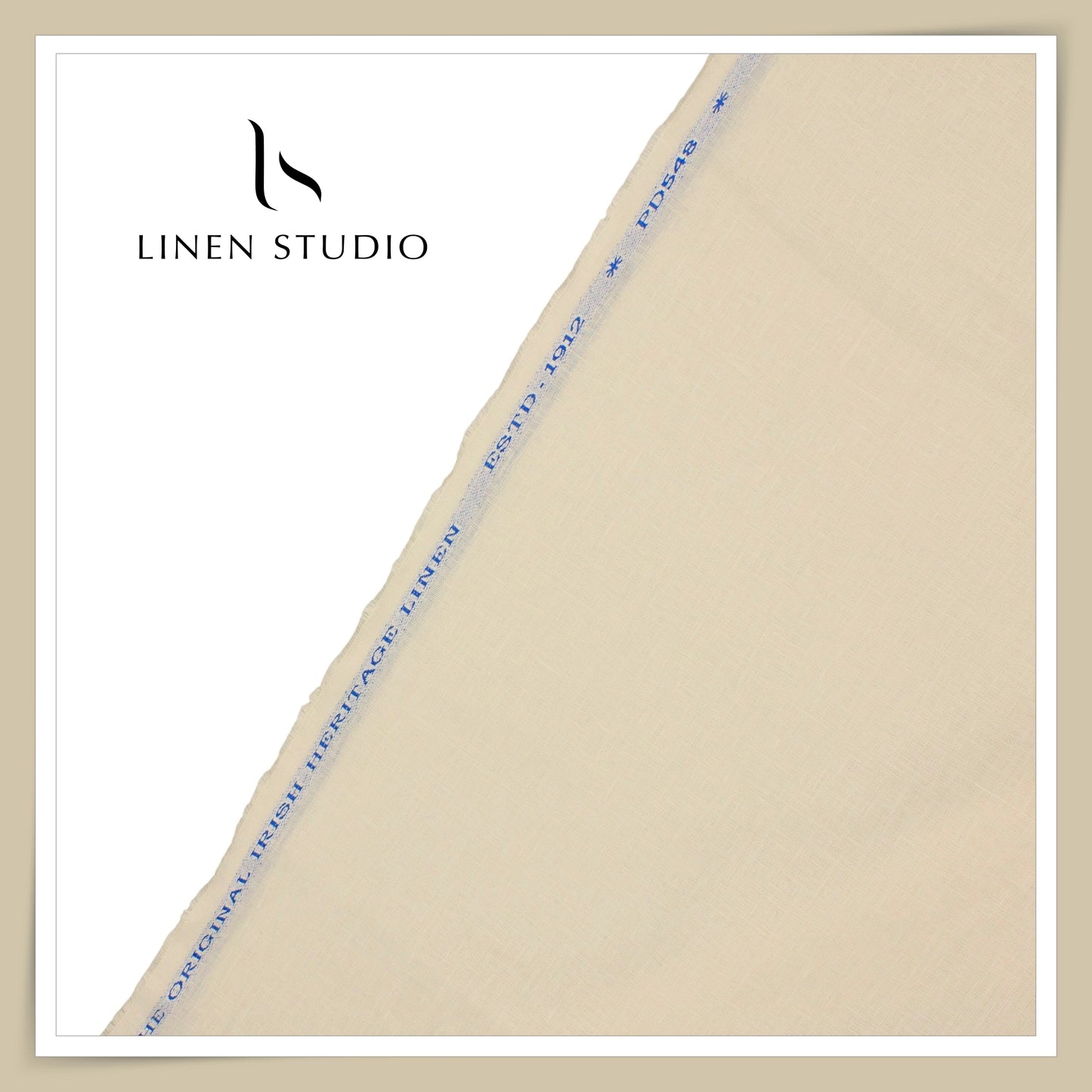 25 Lea Pure Linen Suiting by Burgoyne - Dark Cream (NEW)