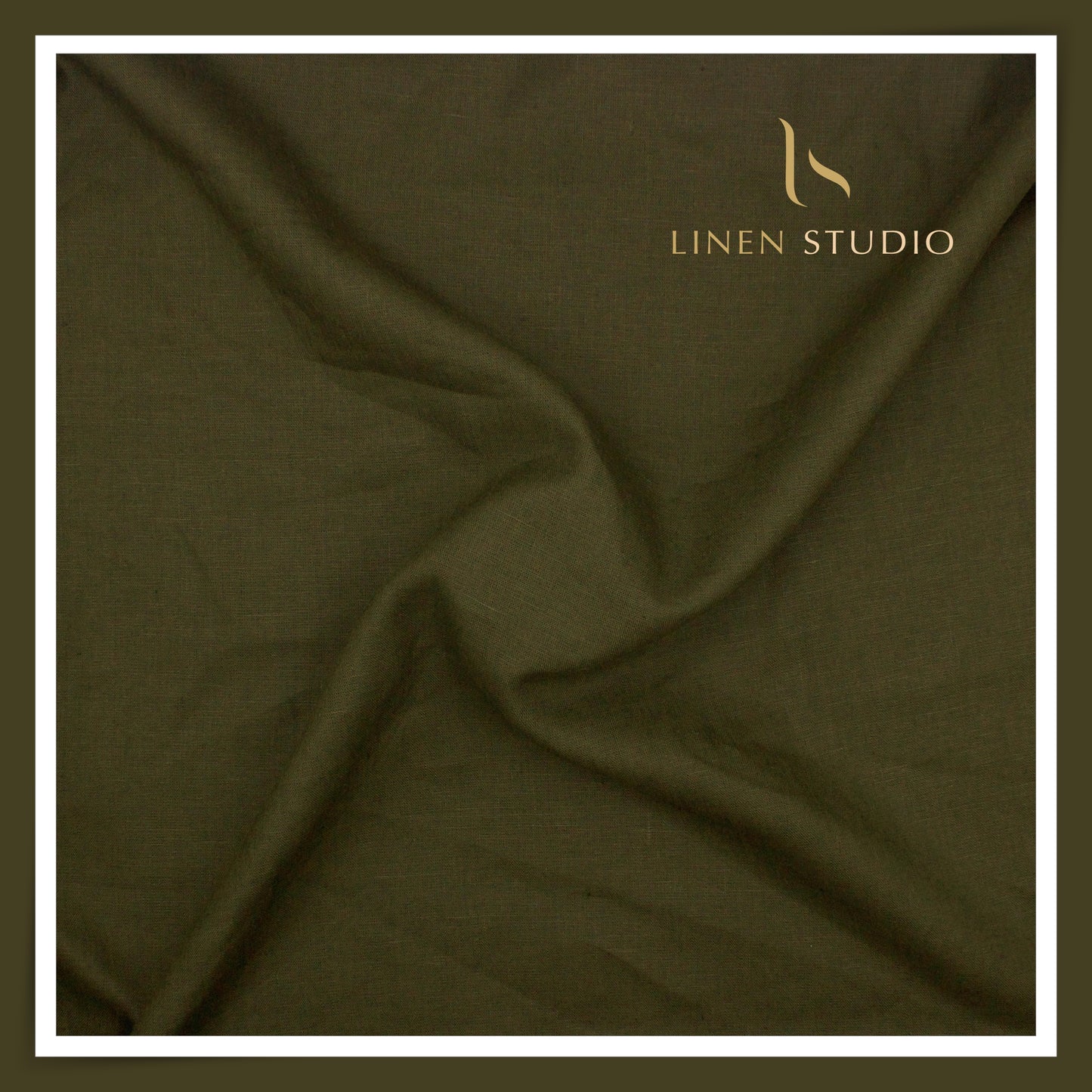 40 Lea Pure Linen Premium Suiting by Burgoyne Ireland - Olive Green (NEW)