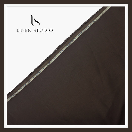 Burgoyne Pure Linen 40 Lea Suiting - Darkest Brown (Fastest Selling) (NEW)