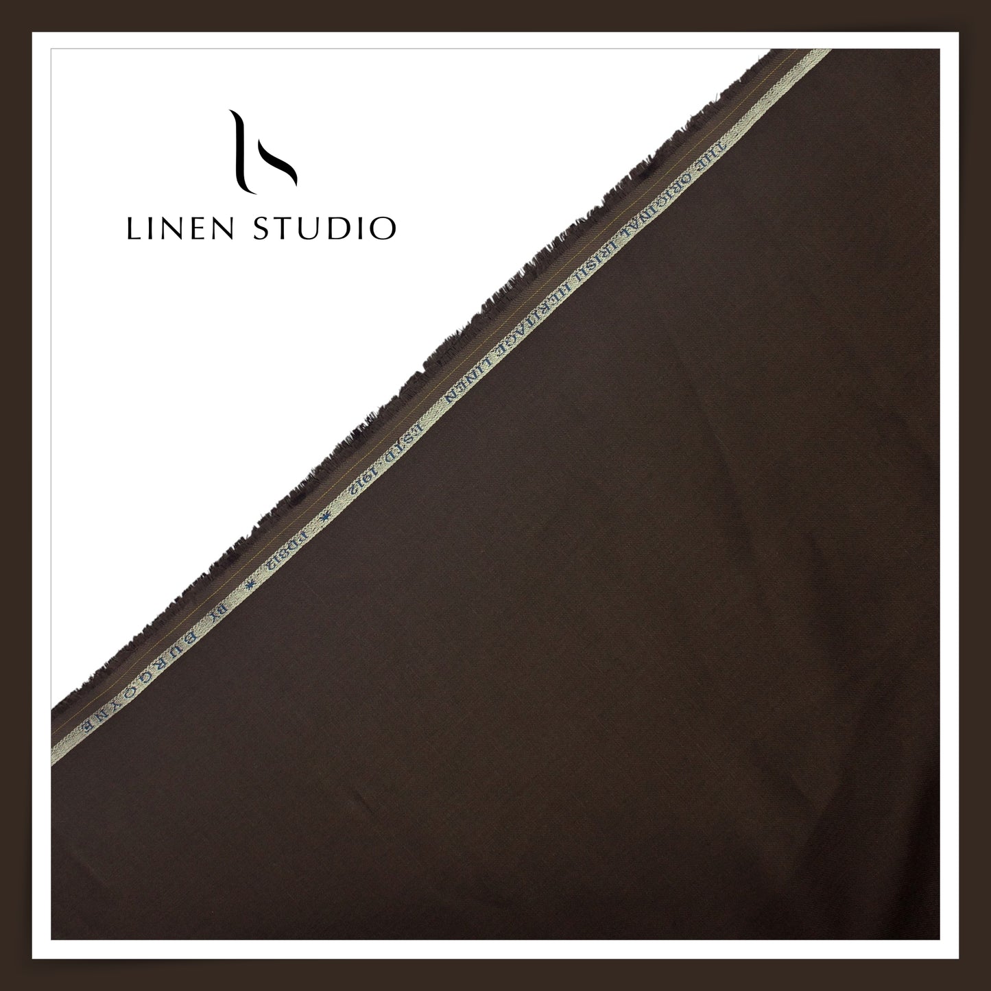 1.00 MTR SUITING END BIT Burgoyne 40 Lea Pure Premium Linen - Darkest Brown (FLAT RATE)