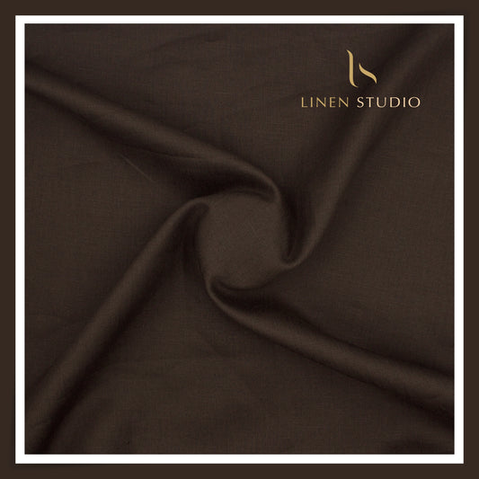 1.00 MTR SUITING END BIT Burgoyne 40 Lea Pure Premium Linen - Darkest Brown (FLAT RATE)