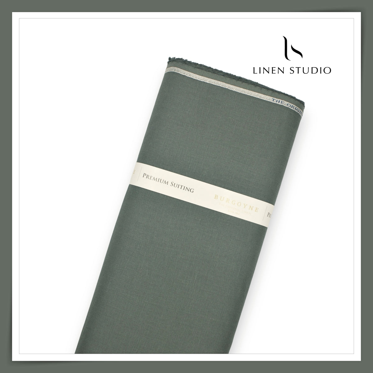 Burgoyne Pure Linen Premium 40 Lea Suiting - Ash Green (NEW)