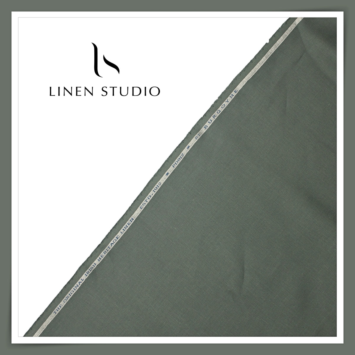 Burgoyne Pure Linen Premium 40 Lea Suiting - Ash Green (NEW)