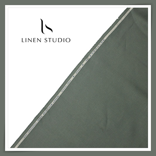 Burgoyne Pure Linen Premium 40 Lea Suiting - Ash Green (NEW)