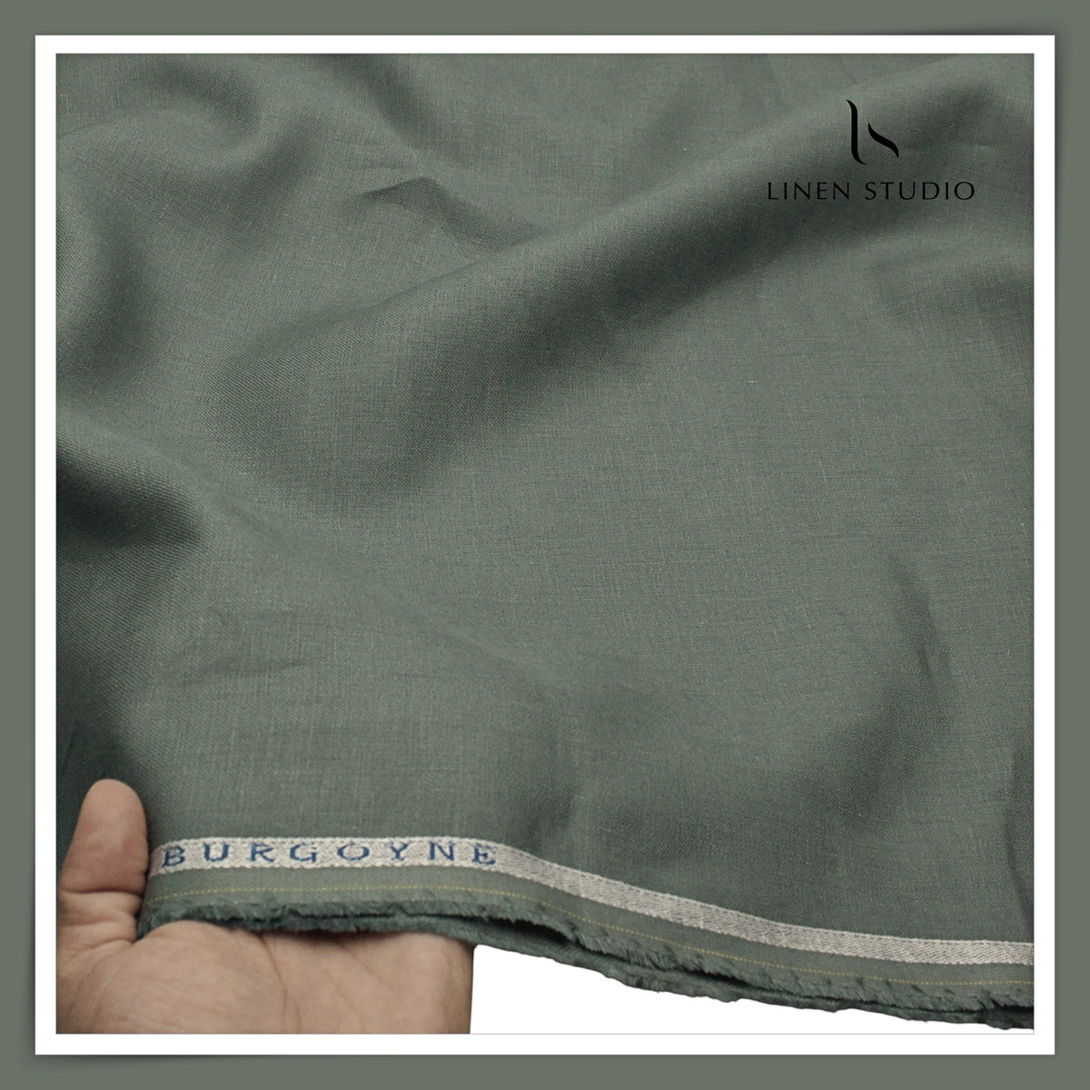 Burgoyne Pure Linen Premium 40 Lea Suiting - Ash Green (NEW)