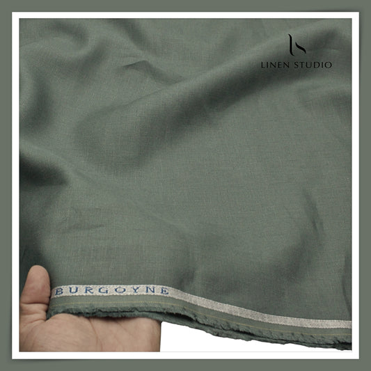 Burgoyne Pure Linen Premium 40 Lea Suiting - Ash Green (NEW)