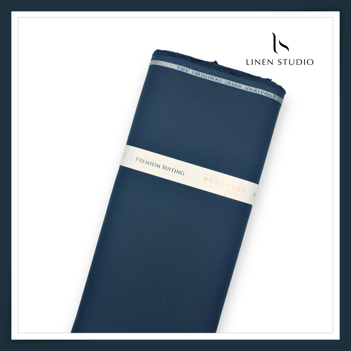 40 Lea Pure Linen Premium Suiting by Burgoyne Ireland - Blue Cheese (NEW)
