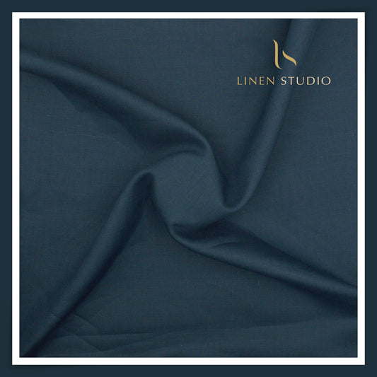 40 Lea Pure Linen Premium Suiting by Burgoyne Ireland - Blue Cheese (NEW)