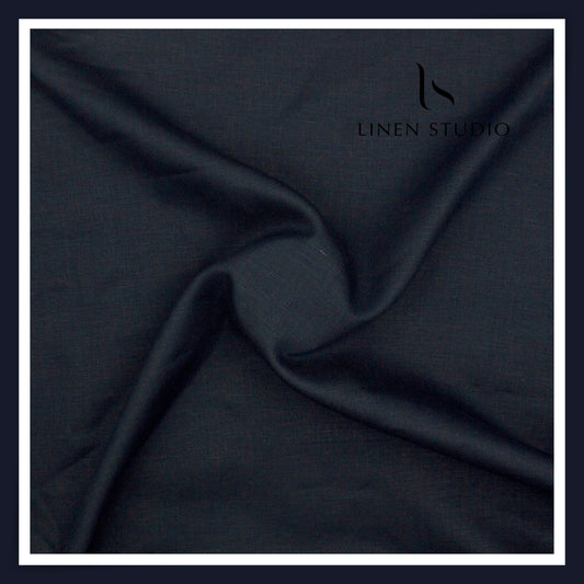 Burgoyne Pure Linen 40 Lea Suiting - Dark Navy Blue (Fastest Selling) (NEW)