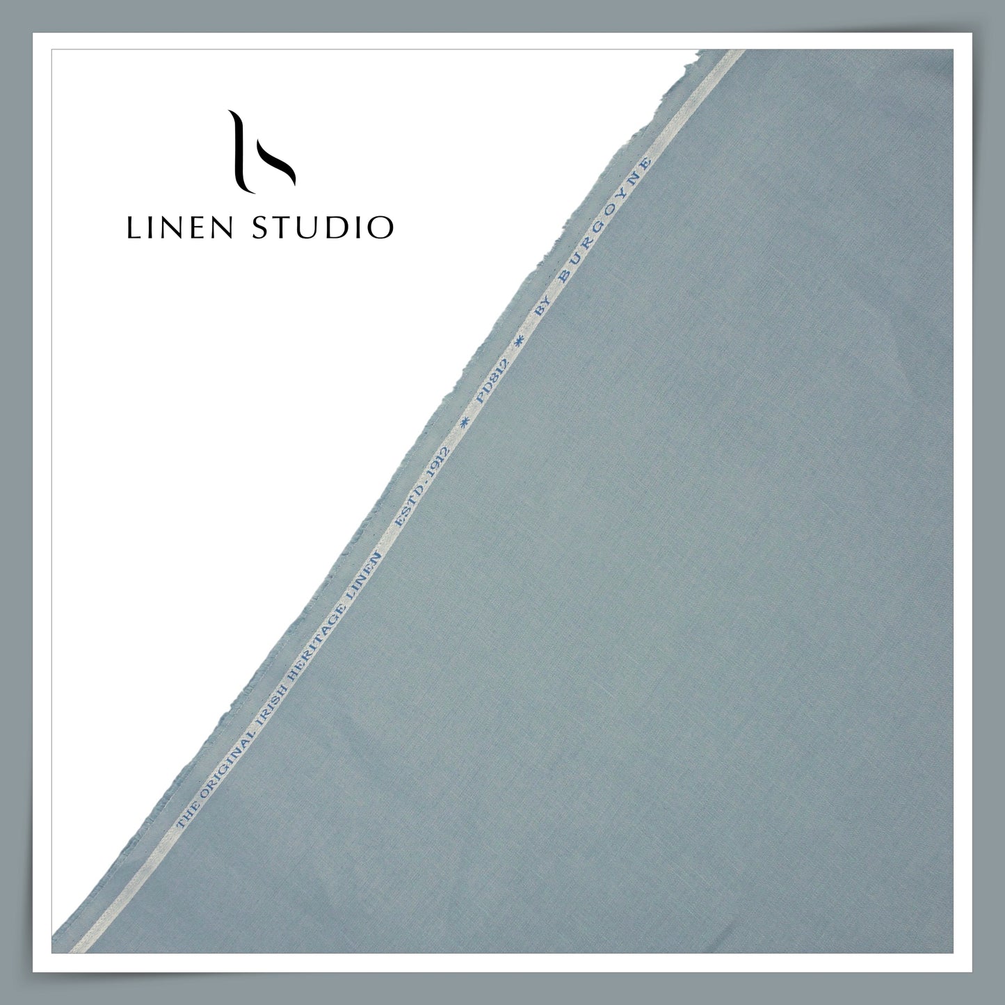 40 Lea Pure Linen Premium Suiting by Burgoyne Ireland - Cool Greyish Blue (NEW)