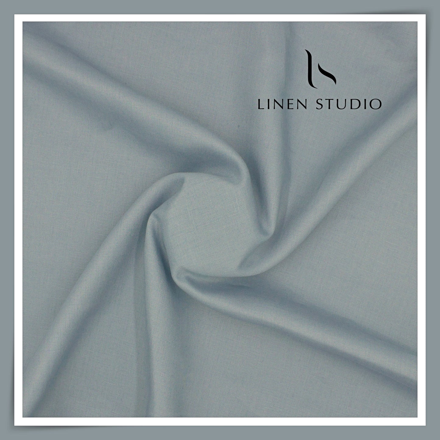 40 Lea Pure Linen Premium Suiting by Burgoyne Ireland - Cool Greyish Blue (NEW)