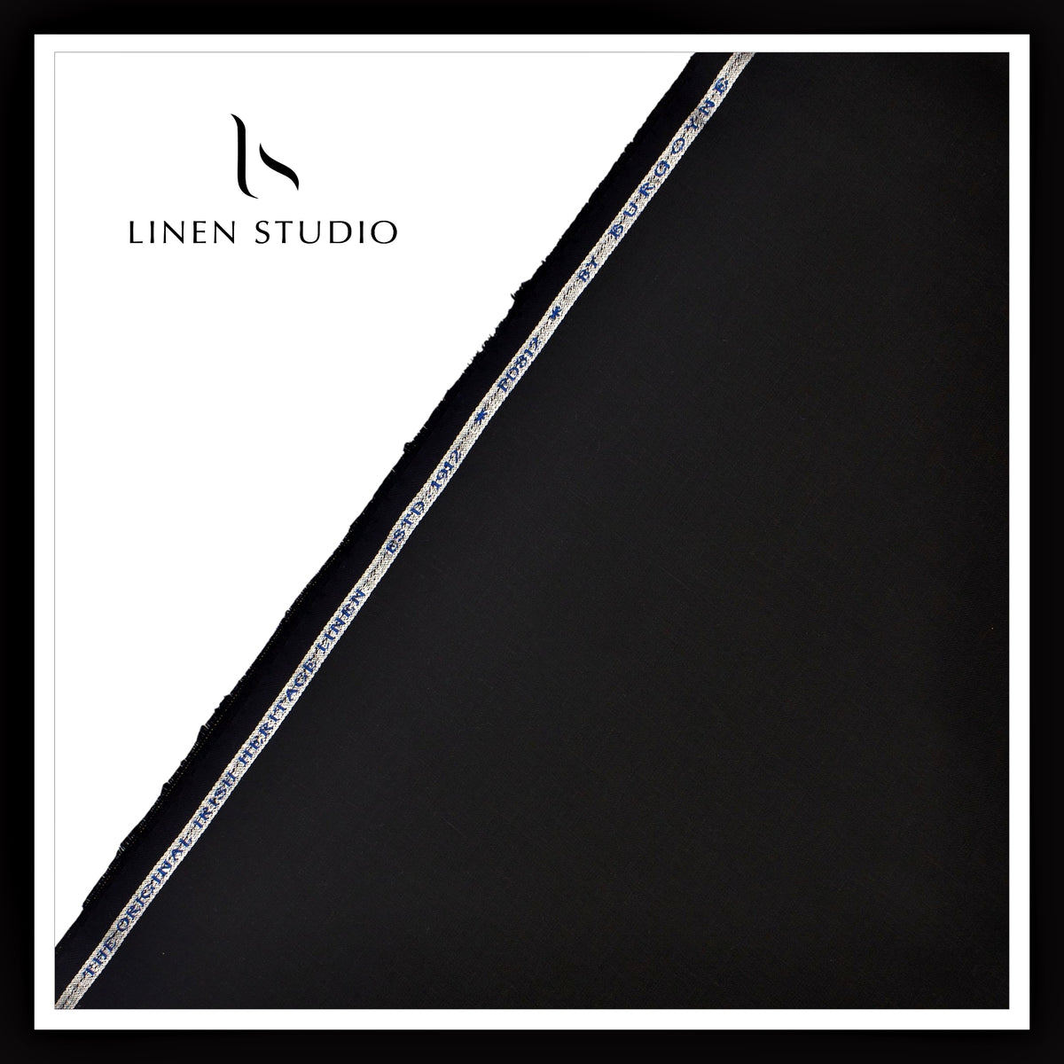 1.10 MTR SUITING - BURGOYNE 40 LEA PURE LINEN SUITING (JET BLACK) EB 102 (FLAT RATE)