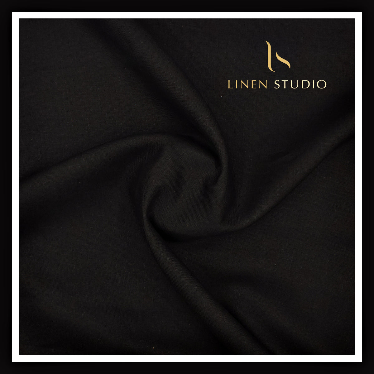 1.10 MTR SUITING - BURGOYNE 40 LEA PURE LINEN SUITING (JET BLACK) EB 102 (FLAT RATE)