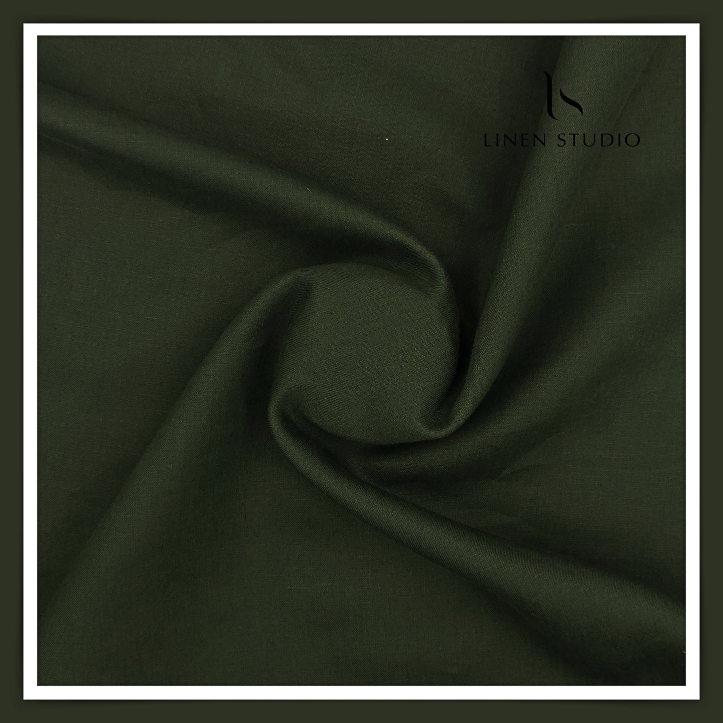 40 Lea Premium Linen Suiting by Burgoyne - Darkest Green (NEW)