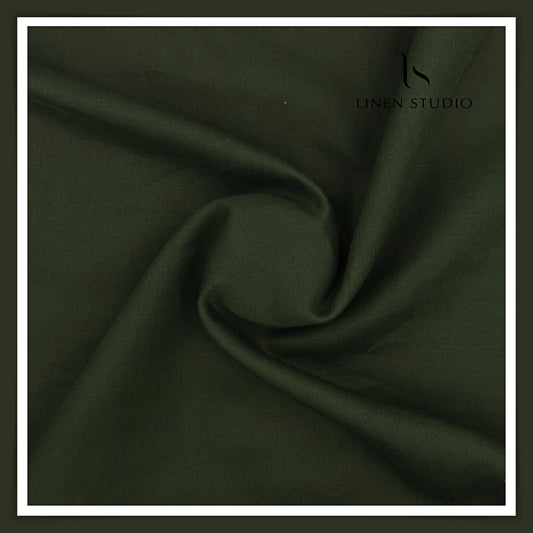 40 Lea Premium Linen Suiting by Burgoyne - Darkest Green (NEW)