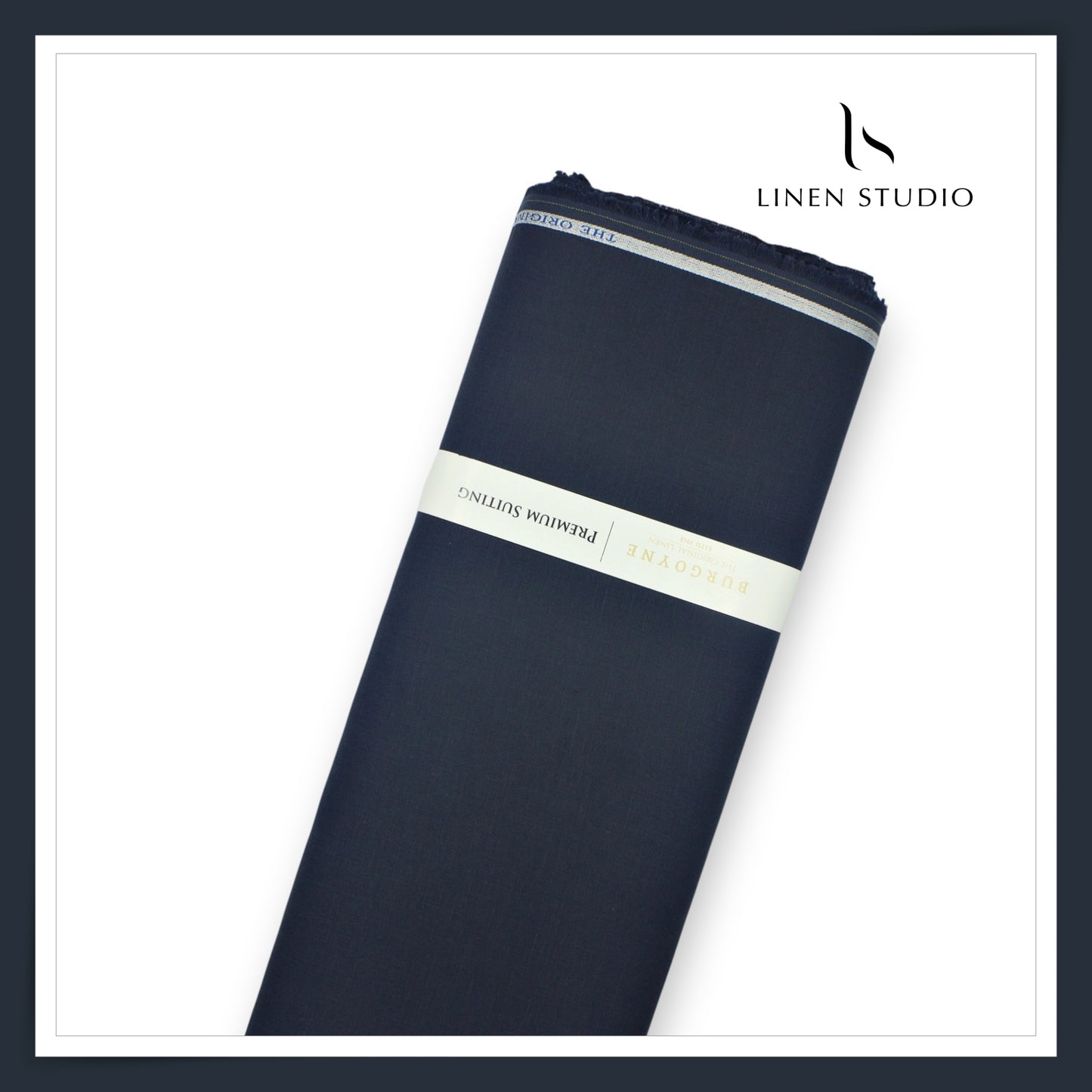 40 Lea Pure Linen Premium Suiting by Burgoyne Ireland - Dark Ebony Blue (NEW)