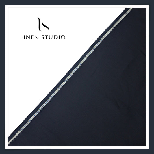 40 Lea Pure Linen Premium Suiting by Burgoyne Ireland - Dark Ebony Blue (NEW)