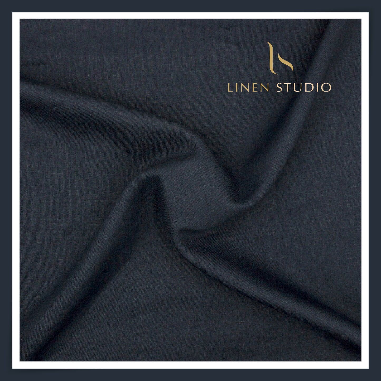 40 Lea Pure Linen Premium Suiting by Burgoyne Ireland - Dark Ebony Blue (NEW)