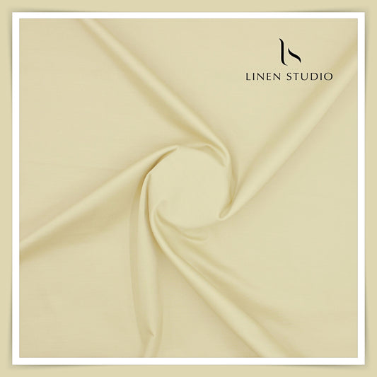 Slub Satin Stretch Cotton Suiting by Burgoyne Ireland - Desert Sand