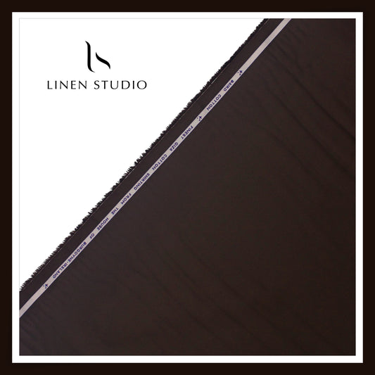 100% Giza Cotton Shirting by Burgoyne Ireland - Eclipse Brown (NEW)