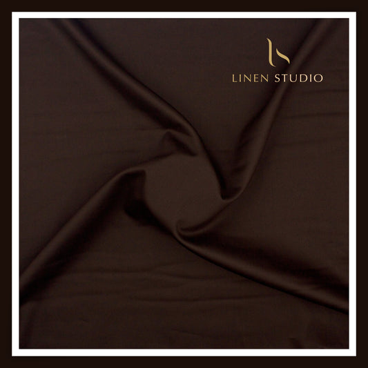 100% Giza Cotton Shirting by Burgoyne Ireland - Eclipse Brown (NEW)