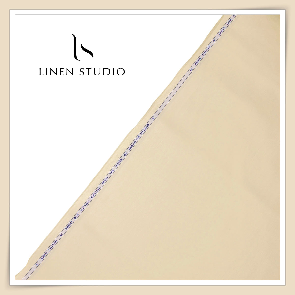 100% Giza Cotton Shirting by Burgoyne Ireland - Ivory Cream (NEW)