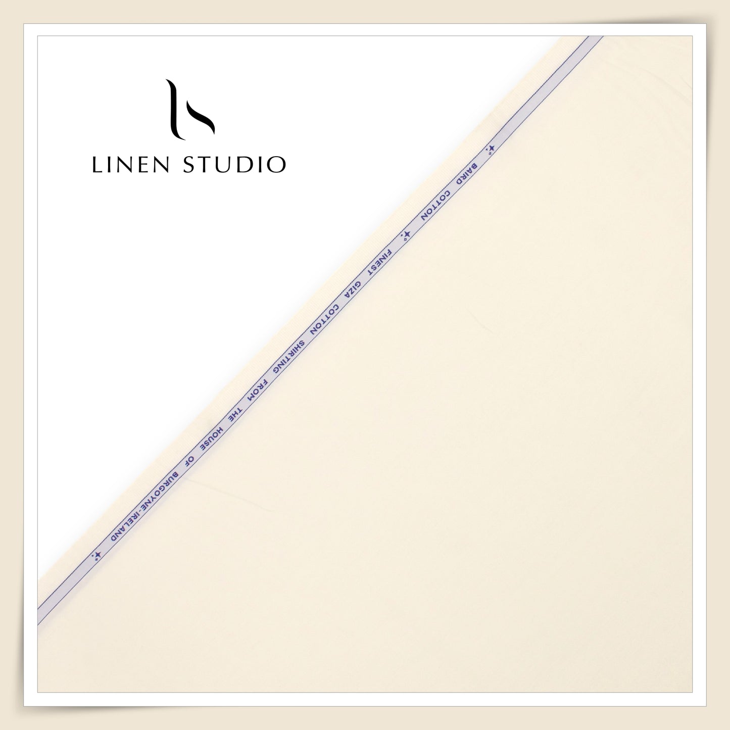 100% Giza Cotton Shirting by Burgoyne Ireland - Soft Cream (NEW)