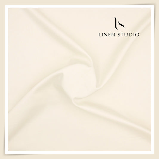 100% Giza Cotton Shirting by Burgoyne Ireland - Soft Cream (NEW)